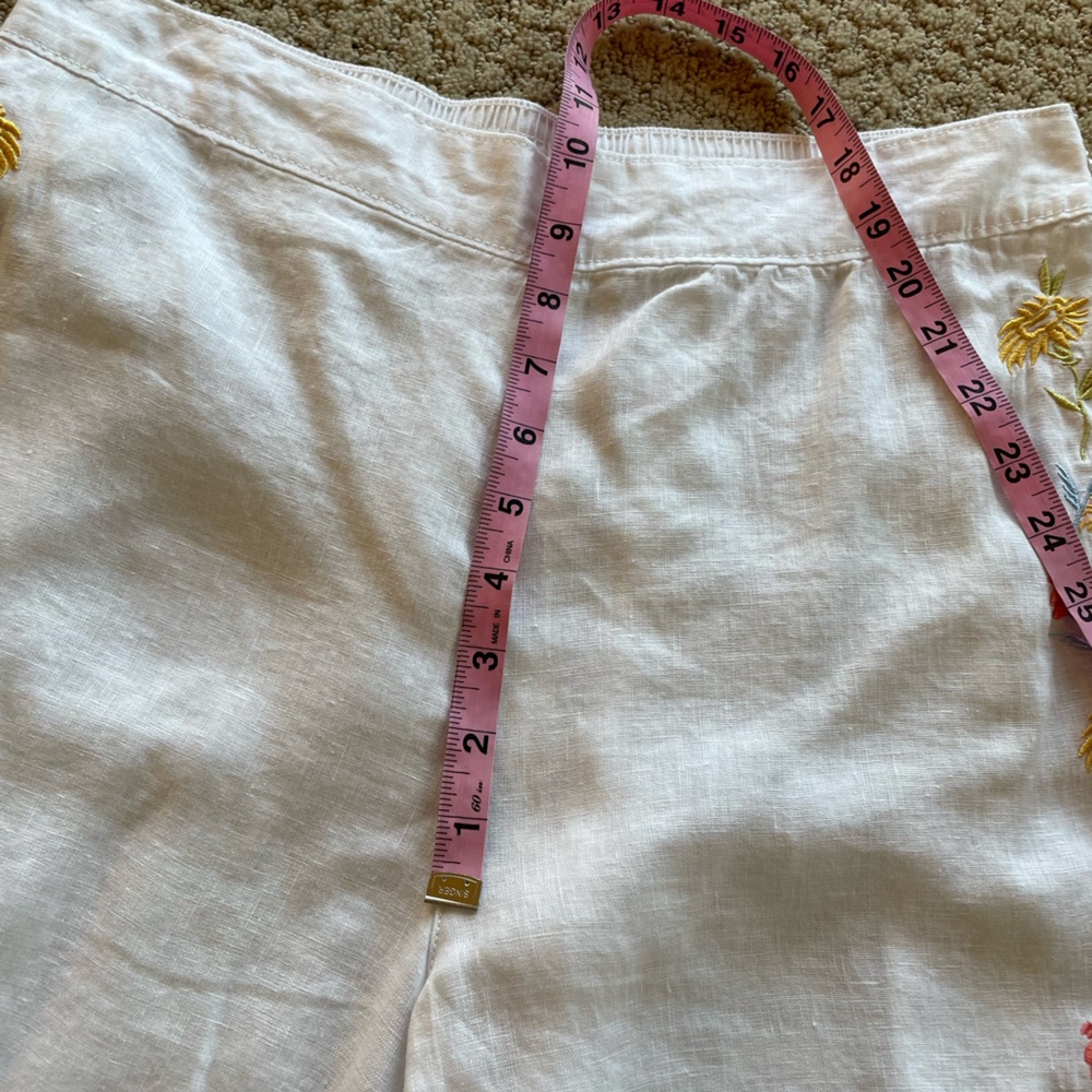 Calypso St. Barth embroidered white 100% linen pants - Picture 11 of 11